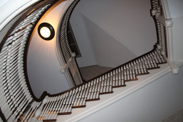 The main guest staircase, accessible from the second floor